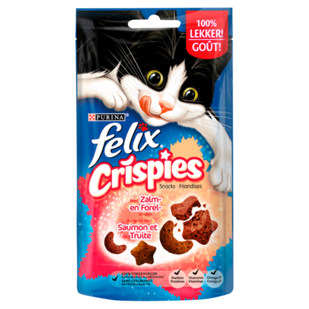 Felix Crispies met Zalm- en Forelsmaak Kattensnack 45 g