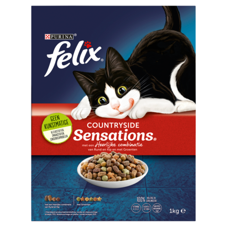 PURINA®  Felix® Countryside Sensations® met Rund, met Kip en met Groenten 1000g