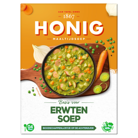 Honig basis voor Maaltijdsoep Erwten 137 g