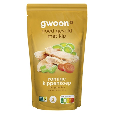 g'woon Romige Kippensoep met Groenten en Mascarpone