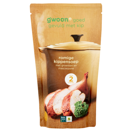 g'woon Romige Kippensoep met Groenten en Mascarpone