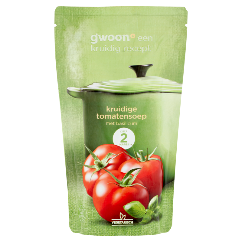 G'woon Kruidige Tomatensoep met Basilicum