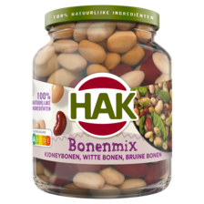 Hak Bonenmix Kidneybonen, Witte Bonen, Bruine Bonen 370 g