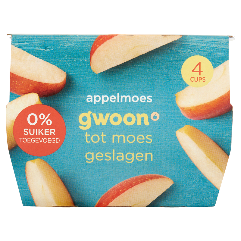 G'woon appelmoes 0% 4x100gr