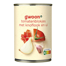 g'woon Tomatenblokjes met Knoflook