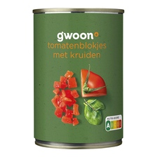 g'woon Tomatenblokjes met Kruiden