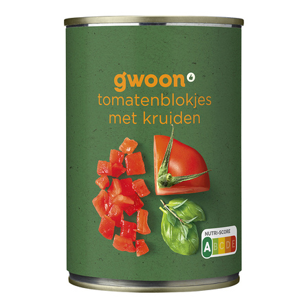 g'woon Tomatenblokjes met Kruiden
