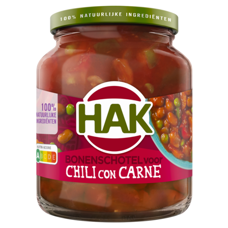 Hak Bonenschotel voor Chili con Carne