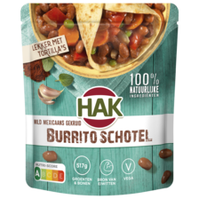 Hak Mild Mexicaans Gekruid Burrito Schotel Bonen, Groenten & Saus 550 g