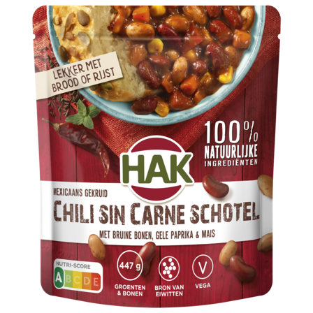 Hak Chili Sin Carne Schotel Bonen, Groenten & Saus 550 g