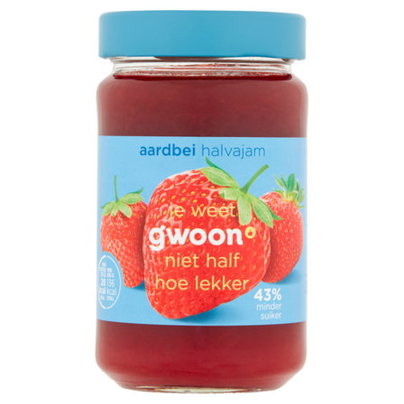 g'woon Aardbei Halvajam 320 g