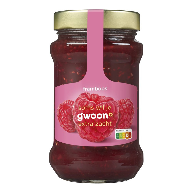 G'woon jam frambozen 450gr