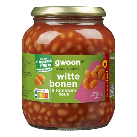 g'woon Witte Bonen in Tomatensaus