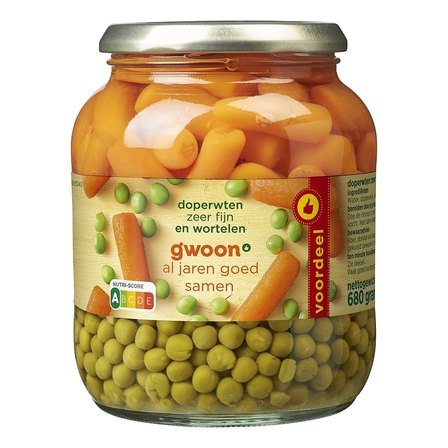 g'woon Doperwten en Wortelen Extra Fijn