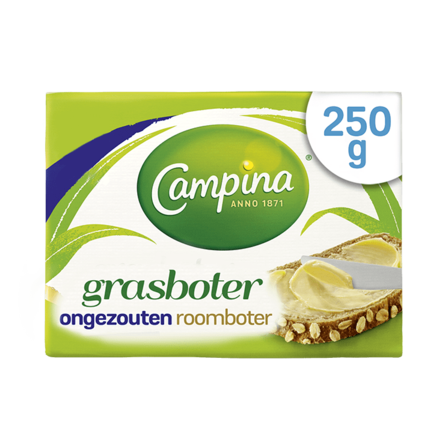 Campina Botergoud Ongezouten Grasboter 250 g