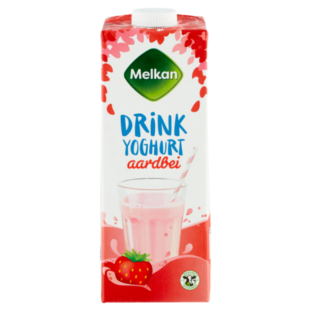 Melkan Drinkyoghurt Aardbei 1 L