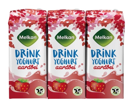 Melkan Drinkyoghurt Aardbei 6 x 200 ml