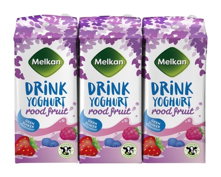 Melkan Drinkyoghurt Rood Fruit 6 x 200 ml