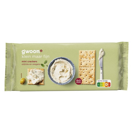 g'woon Mini Crackers Olijfolie en Oregano 250 g