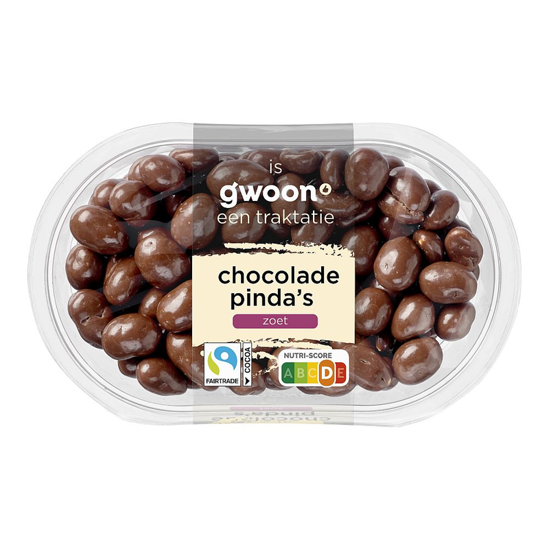 G'woon cup choc pinda's 210gr