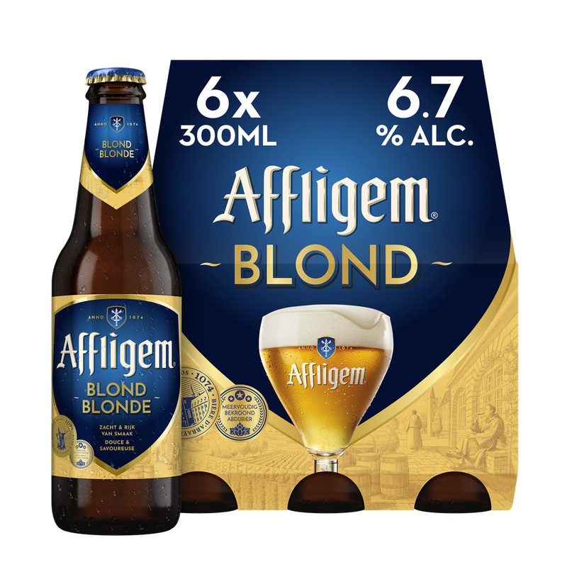 Affligem Blond Bier Fles 6 x 300ml