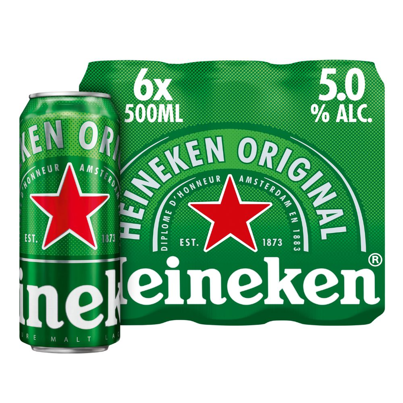 Heineken Premium Pilsener Bier Blik 6 x 500ml