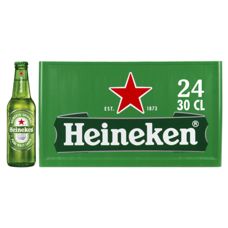 Heineken Premium Pilsener Bier Fles Krat 24 x 30 cl