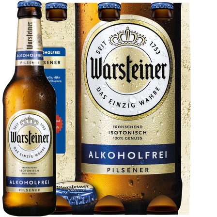 Warsteiner Alkoholvrij Bier Flessen 6 x 0,33 L