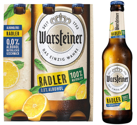 Warsteiner Alkoholfrei Radler Flesen 6 x
