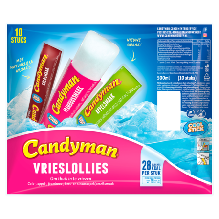Candyman Vrieslollies 10 Stuks 500 ml