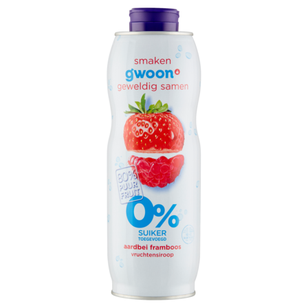 G'woon Aardbei Framboos siroop 0%