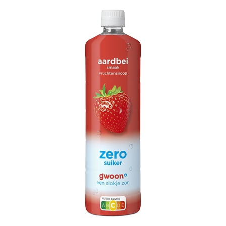 G'woon siroop aardbei 0% suiker