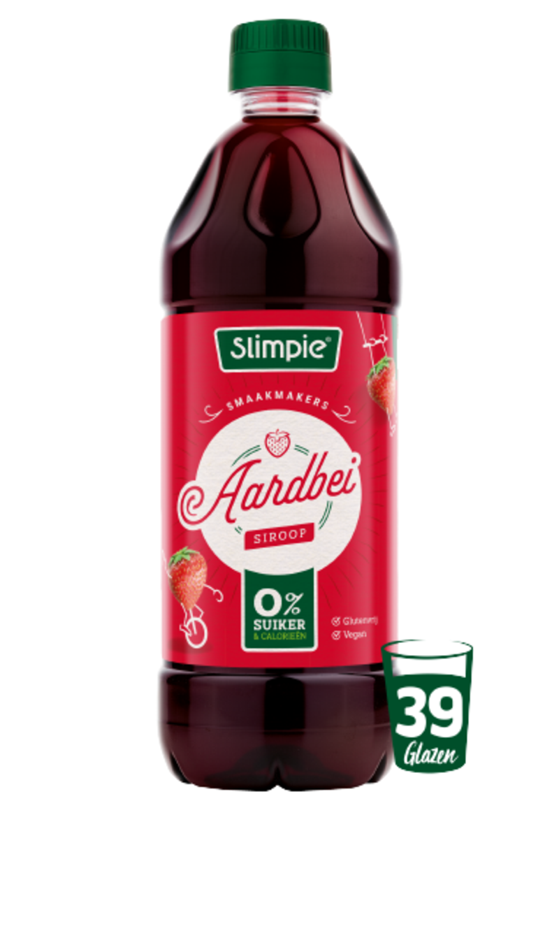 Slimpie Aardbei siroop 0% suiker
