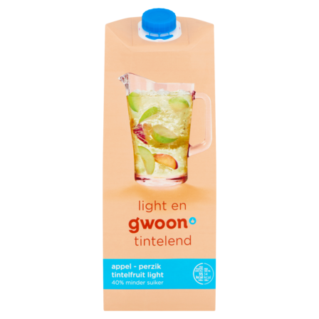 g'woon Appel - Perzik Tintelfruit Light 1,5 L