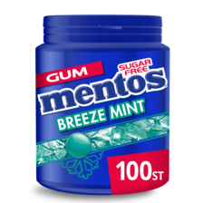 Mentos Gum Breeze Mint Pot 100 Stuks 150 g