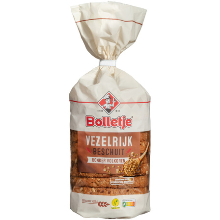 Bolletje Beschuit Vezelrijk  Donker Volkoren