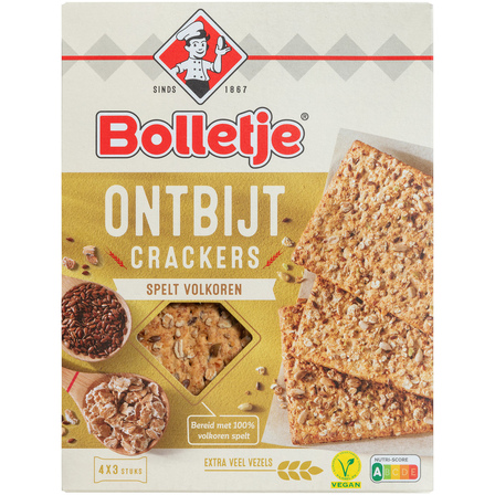 Bolletje Ontbijtcrackers Spelt Volkoren 4 x 3 Stuks 240 g