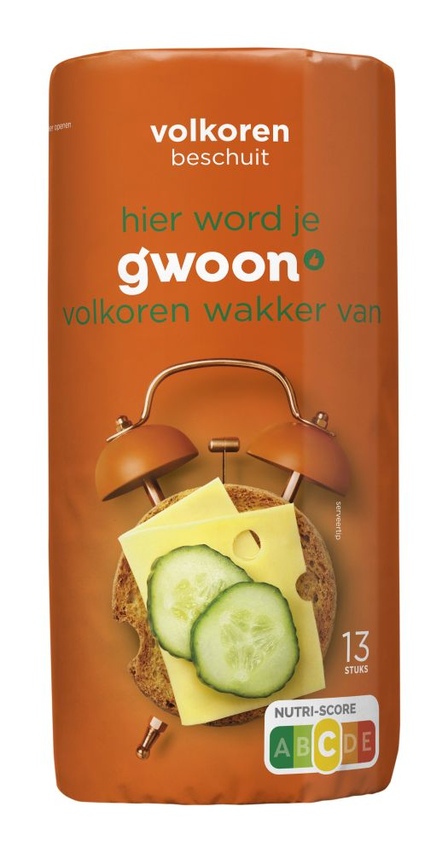 g'woon Volkoren Beschuit 13 Stuks 125 g