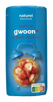 g'woon Naturel Beschuit 13 Stuks 125 g