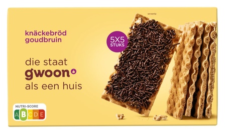 g'woon Knäckebröd Goudbruin 5 x 5 Stuks 375 g