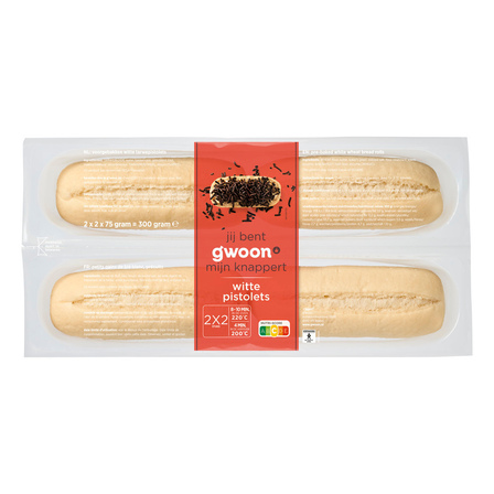 g'woon Witte Pistolets 4 x 75 g