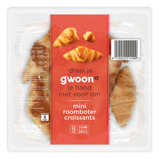 g'woon Mini Roomboter Croissants 8 x 25 g