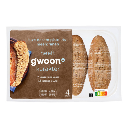 g'woon Rustiek Desem Pistolets Meergranen 4 x 75 g