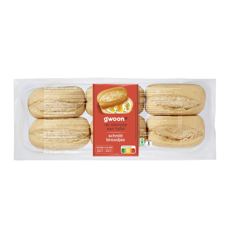 G'woon schnittbroodjes wit 6st