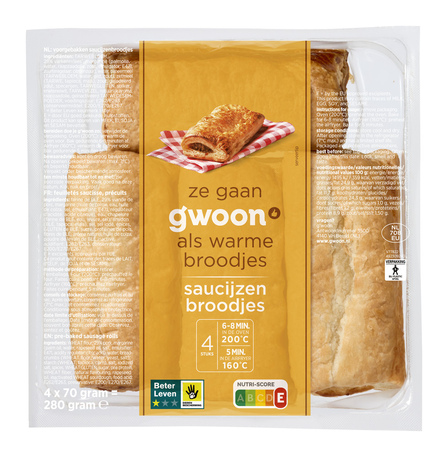 g'woon Saucijzenbroodjes 4 x 70 g