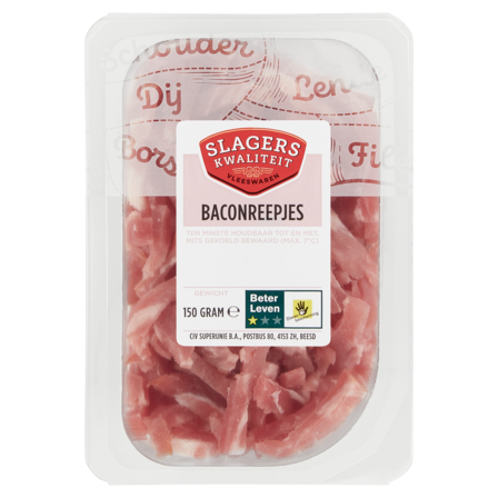 Slagerskwaliteit  Baconreepjes 150 g