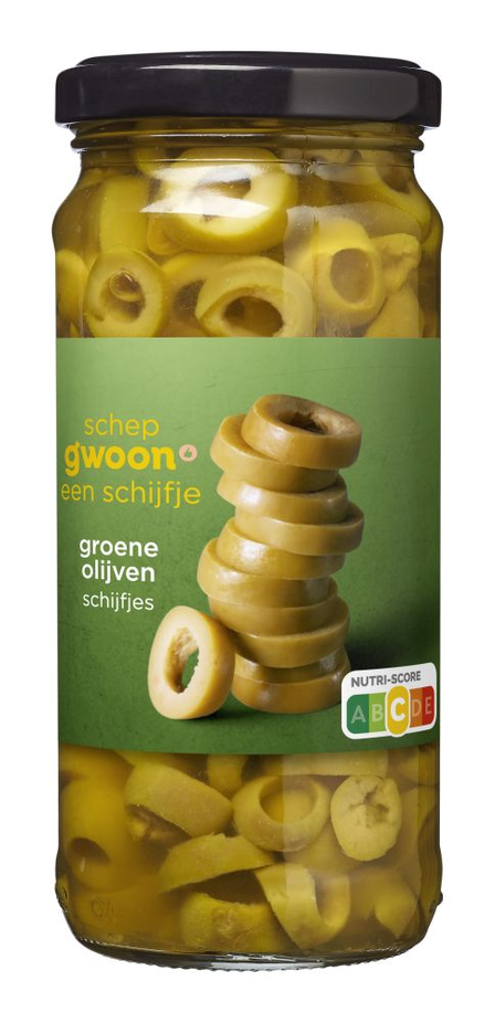 g'woon Groene Olijven Schijfjes