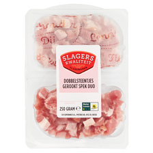 Slagerskwaliteit dobbelsteen gerookte spek duo