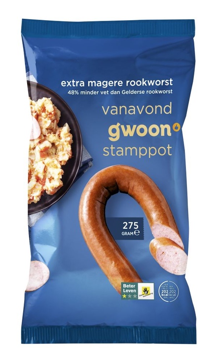 g'woon Extra Magere Rookworst 275 g