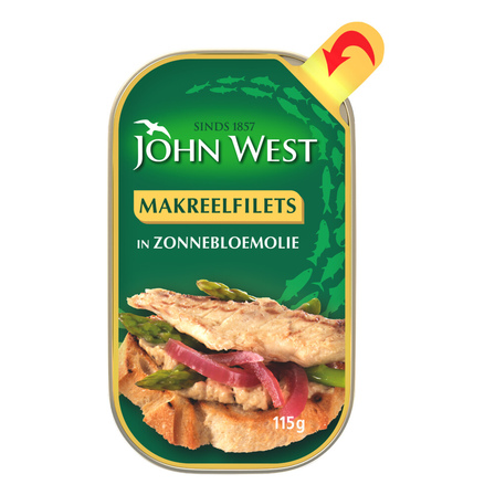 John West MSC Makreelfilets in Zonnebloemolie
